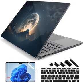 Batianda Premium Laptop Case for 15" Microsoft Surface Laptop 5 4 3 with Metal Palm Rest Designed Clear Protective Plastic Hardshell & Keyboard Cover & Screen Protector, Colorful Daisy