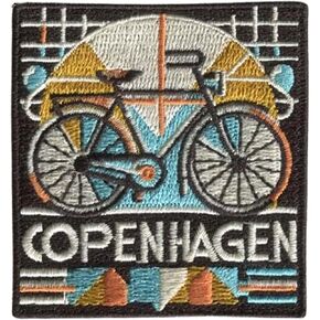 Vagabond Heart Copenhagen Patch - Copenhagen Denmark Iron On Travel Badge - Bicycle Souvenir