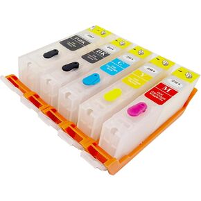 KHY Empty Refillable Ink Cartridges Replacement for Canon 280XXL 281XXL PGI-280XXL CLI-281XXL for Pixma TS6120 TS6220 TS6320 TR7520 TR8520 8522 TR8620 TS702 TS9521C TS9520 TS6120 with Permanent Chip