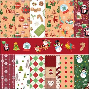 Konsait 24 Sheets Christmas Scrapbook Paper 12x12 Christmas Pattern Paper Double Side Scrapbook Paper Christmas Cardstock paper kraft decorative paper for card make glar scrapbook supplies supplies