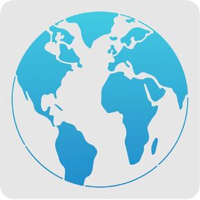 FINGERINSPIRE Earth Drawing Painting Stencils Template 11.8x11.8inch Plastic Stencils Decoration Square Reusable Stencils for Painting on Wood, Floor, Wall and Tile