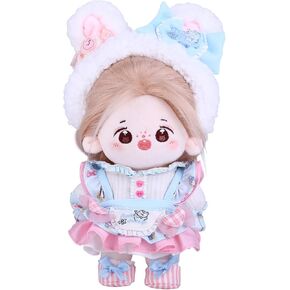DarkBlue brand's 20cm Original Cute Dolls Kawaii, Plush Cotton Doll,Anime Plush Soft Stuffed Dress up Doll,with Jointed Skeleton&Doll Clothes,Children’s Good Anime Plush Cotton Doll(Doll Named:MOMO)