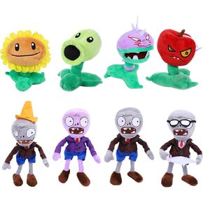 8 PCS PVZ Plant and Zombies Plush Zombies Plants Sets Toy Pea, 1 2 Stuffed Soft Chomper Doll, Sunflower PVZ Figure Doll, Great Gift for Christmas, Birthday New …