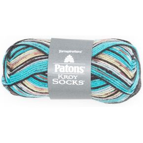 Patons Kroy Socks Yarn - (1) - 1.75 أوقية - فيروز جاكار - للكروشيه ، الحياكة والصياغة