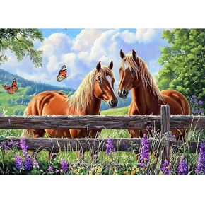 CEOVR Horse Diamond Art Kits for Adults, Animal Diamond Painting Dots 5D Full Drill DIY Gem Art for Beginner, Adult Crafts Kits Wall Decor for Home Office 12x16in
