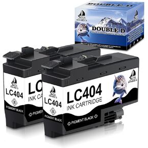 DOUBLE D LC404 Black Compatible Ink Cartridges Replacement for Brother LC404 LC404XL BK Work for Brother MFC-J1205W, MFC-J1205W XL, MFC-J1215W Printer (2BK, 2 Pack)