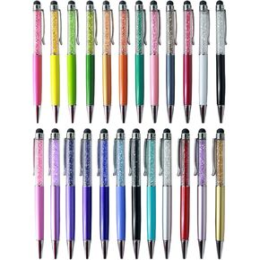 24pcs قلم قلم نقطة السحب ، قلم بلينغ ستيلوس ، قلم شاشة الماس الكريستال ، أقلام الكتابة بالسعة للحصول على الملاحظة ، علامة التبويب ، مستلزمات القرطاسية المدارس (الحبر الأسود) ...