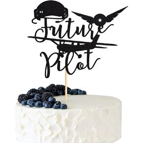 Future Pilot Cake Topper Airplane Birthday Party Decoration Aircraft Plane Travel Airman Theme Kids Birthday Baby Shower Party Supplies for Boys Men