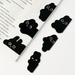 Rabbit Bookmark Assorted Cute Black Rabbit Book Marks Magnetic Bookmarks Unique Bookmarks Clip Gifts for Book Lovers Writers Readers Men Women,6 Pieces,Style1