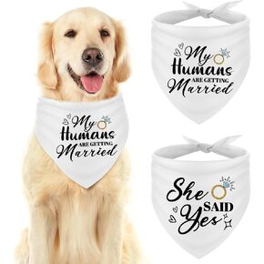 Engagement Dog Bandanas Engagement Gift for Dog Married Pet Scarf My Humans are Getting Married Wedding Photo Prop Engagement Party Decorations