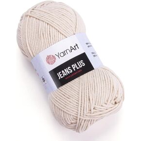 Yarn Art Jeans Plus Yarn, 55% Cotton 45% Polyacrylic, 100 g (3.5 oz), 160 m (174 yds), Yarn Weight: 4 : Worsted-Aran (5)