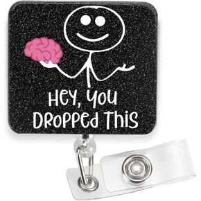 Funny Badge Reel Gift for Nurse, Retractable Badge Reel Gift for Nurse, Badge Accessories for Nurse, Interchangeable ID Badge Holder with Funny Quotes,3.5 x 1.6 inches, HW11