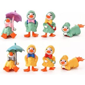 8 PCS Little Duck Toys Mini Collection Collection ، Cupcake Topper ، Topper Cake