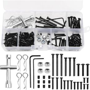 183Pcs ShareGoo M2.5 M3 RC Screw Kit Screws Assortment Set Fastener Wrench Repair Tools Compatible with MJX Hyper Go H14BM 14301 14302 14209 14210 1/14 RC Car