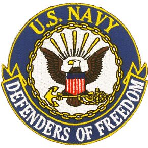 United States Navy USN Defenders of Freedom Embroidered Patch, with Iron-On Adhesive