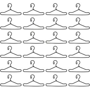 MAGICLULU 50Pcs Mini Doll Clothes Hangers Miniature Wire Hangers Metal Doll Dress Hangers for Miniature Dollhouse Closets Accessories 40MM Black