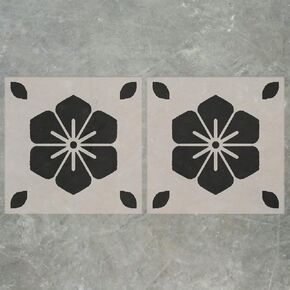 2Pcs 12x 12 Flower Pattern Tile Stencil, Reusable Painting Stencil for Walls and Floor, Large Stencils for Painting Concrete Floor