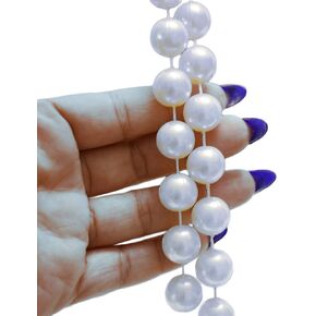 14 mm Large Pearls Faux Crystal Beads by The Roll for Wedding Decoration (Ivory)