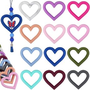 12 Pieces 65mm Silicone Beadable O Rings Round Silicone Bead Loop with 2 Holes for DIY Handicrafts Keychains Car Charms and Necklaces（Mix Style