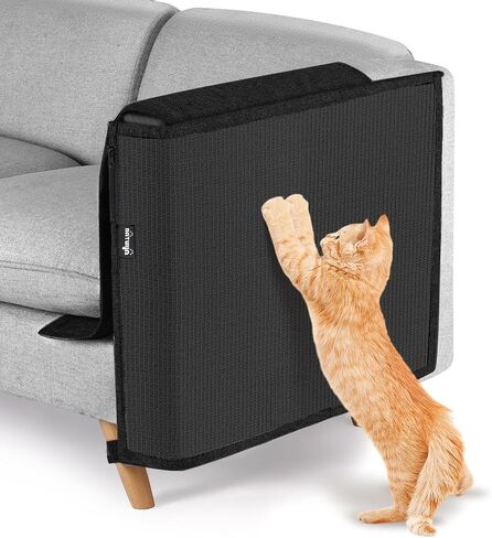 NATUYA Cat Scratch Couch Protector, Sisal Furniture Protector Cat Scratching Pad, Anti-Cat Scratch Sofa Armrest Couch Protective Shield with Pocket (Gray, Fit Left or Right) in Saudi Arabia