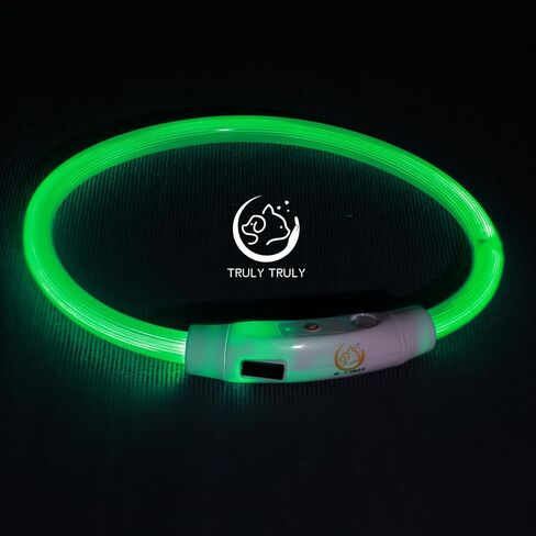 LED Dog Collar USB Rechargeable Flash Light Pet Safety Necklace for Night Visibility (Yellow, Small) in Saudi Arabia