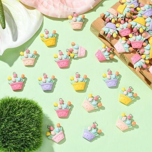 Liqunsweet 50 pcs 5 ألوان باقة من الزهور سحر راتنج الربيع سحر الزنبق الزهري ل DIY المجوهر in Kuwait