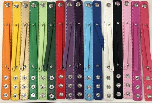 CLGIFT Set of 12 Wristband Bracelets for 8mm Slide Letters for Jewelry/Crafting/Making Charm Bracelets//Wristbands/DIY Jewelry (Faux Leather Snap) in Kuwait