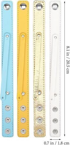 CLGIFT Set of 12 Wristband Bracelets for 8mm Slide Letters for Jewelry/Crafting/Making Charm Bracelets//Wristbands/DIY Jewelry (Faux Leather Snap) in Kuwait