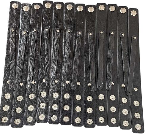 CLGIFT Set of 12 Wristband Bracelets for 8mm Slide Letters for Jewelry/Crafting/Making Charm Bracelets//Wristbands/DIY Jewelry (Faux Leather Snap) in Kuwait