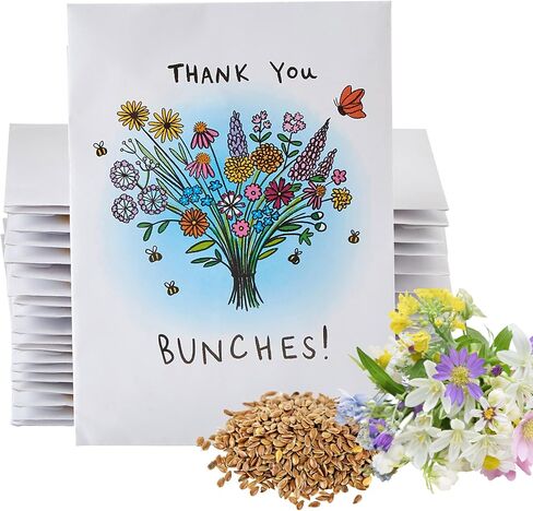 American Meadows Wildflower Seed Packets "Thank You Bunches" Party Favors (Pack of 20) - Express Gratitude with a Wildflower Seed Mix, Great Addition or Alternative to Thank You Cards in Saudi Arabia