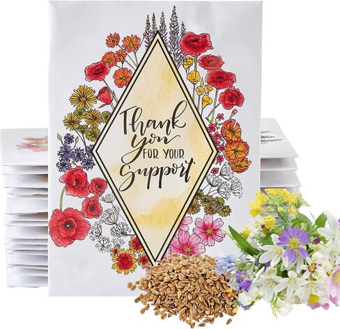 American Meadows Wildflower Seed Packets "Thank You Bunches" Party Favors (Pack of 20) - Express Gratitude with a Wildflower Seed Mix, Great Addition or Alternative to Thank You Cards in Saudi Arabia