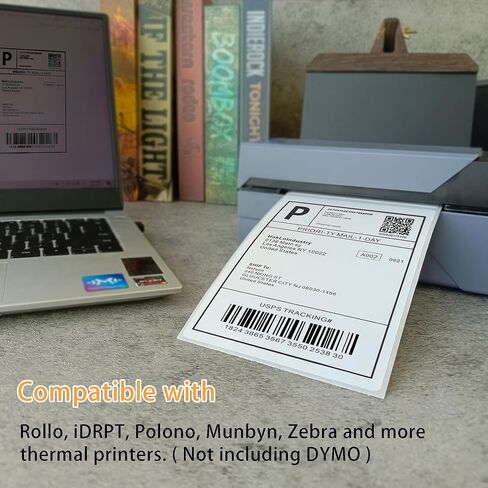 4"x6" Thermal Labels, Shipping Labels (500 Labels), Compatible with Rollo, iDRPT, Polono, Munbyn, Zebra Thermal Printers. in Saudi Arabia