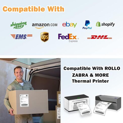 4"x6" Thermal Labels, Shipping Labels (500 Labels), Compatible with Rollo, iDRPT, Polono, Munbyn, Zebra Thermal Printers. in Saudi Arabia