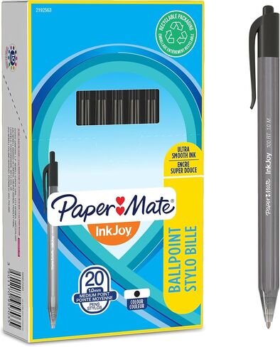 Paper Mate InkJoy 100RT Retractable Ballpoint Pens | Medium Point (1.0mm) | Blue | 20 Count in Saudi Arabia