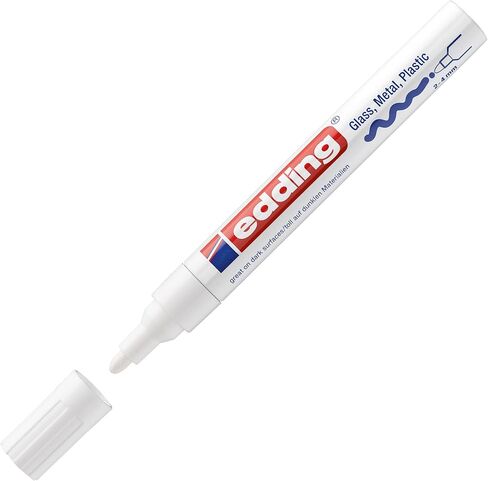 edding 750 gloss paint marker - white - 1 paint marker - round nib 2-4 mm - paint pen for glass, pebbles, wood, plastic, paper - waterproof, high coverage in Saudi Arabia
