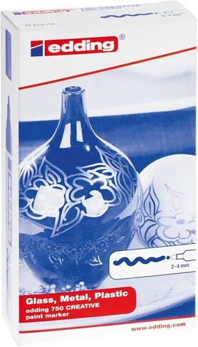 edding 750 gloss paint marker - white - 1 paint marker - round nib 2-4 mm - paint pen for glass, pebbles, wood, plastic, paper - waterproof, high coverage in Saudi Arabia