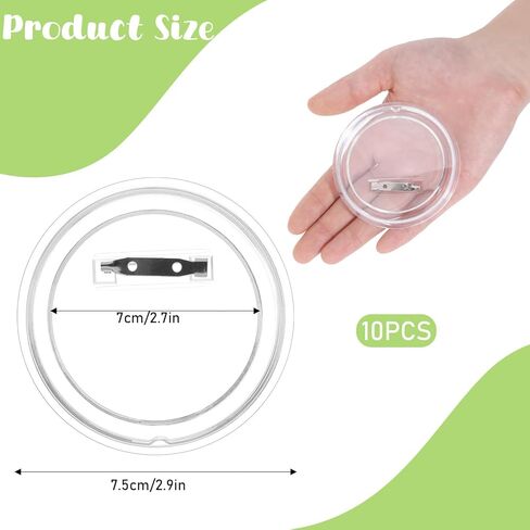10 PCS Photo Buttons Clear Button Dins 2.9 inc acrylic button buts bons badge diy button button bint banting button buts blanks for crafts for projects diy in Kuwait