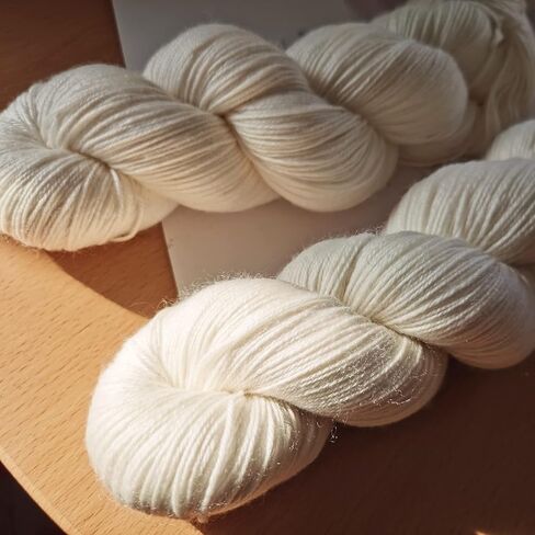 Undyed Worsted Weight Pure Superwash Merino Wool Yarn for Hand Dyeing 100 Gram Skein(5 Skeins, Undyed Color) in Saudi Arabia