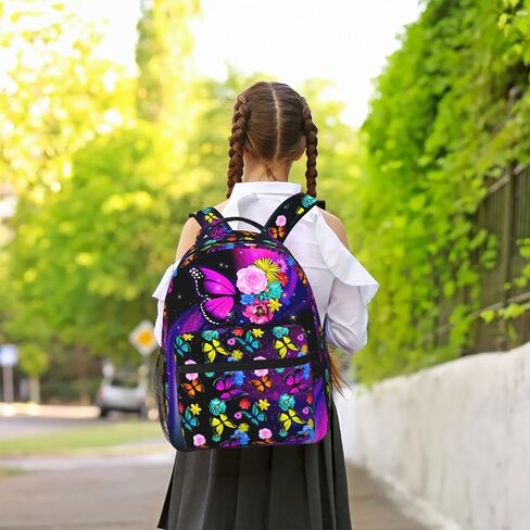 حقيبة الظهر للأطفال للفتيات الفتيات الفراشات على ظهر الفراشة خفيفة الوزن الفراشة بوستون كمبيوتر محمول للبنات in Saudi Arabia