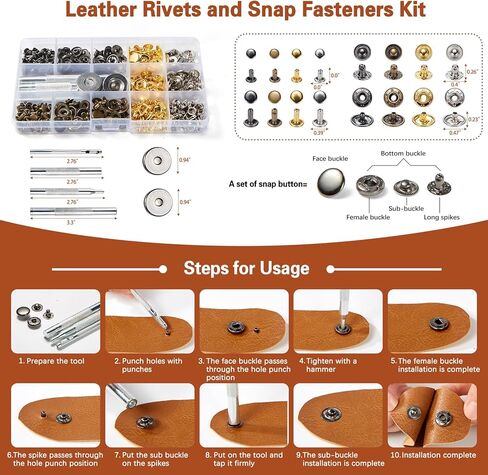 Tuykay Leather Tooling Kit Professional 456 PCS Leather Working Tools and Supplies with Apron and Storage Bag, Portable Handbag, with Leather Stamping Tools,Leather Rivet Kit, Leather Sewing Kit in Saudi Arabia