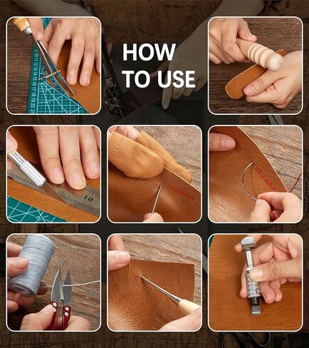 Tuykay Leather Tooling Kit Professional 456 PCS Leather Working Tools and Supplies with Apron and Storage Bag, Portable Handbag, with Leather Stamping Tools,Leather Rivet Kit, Leather Sewing Kit in Saudi Arabia