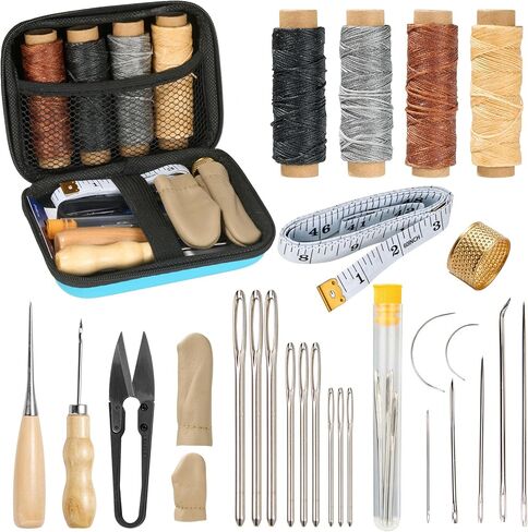 Tuykay Leather Tooling Kit Professional 456 PCS Leather Working Tools and Supplies with Apron and Storage Bag, Portable Handbag, with Leather Stamping Tools,Leather Rivet Kit, Leather Sewing Kit in Saudi Arabia