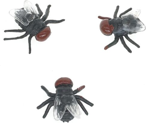 Cooplay 30pcs Fake Fly Flies Bug Plastic Mock Insects Reptile Joke Toys Prank Scary Trick Tricky Brains for Halloween Party in Kuwait