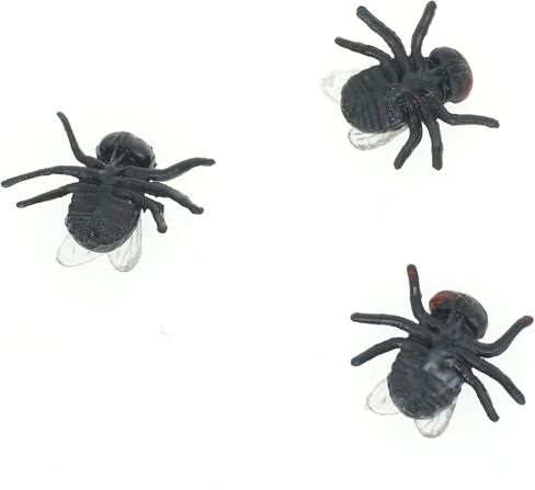 Cooplay 30pcs Fake Fly Flies Bug Plastic Mock Insects Reptile Joke Toys Prank Scary Trick Tricky Brains for Halloween Party in Kuwait