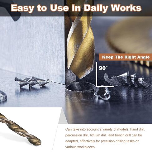 HARFINGTON 1pcs M35 Cobalt Twist Drill Bit 12.7mm(1/2") Dia High-Speed Steel Metric Drill Bit with Titanium Coating for Drilling Hard Metals, Stainless Steel, Alloy Steel, Cast Iron in Kuwait