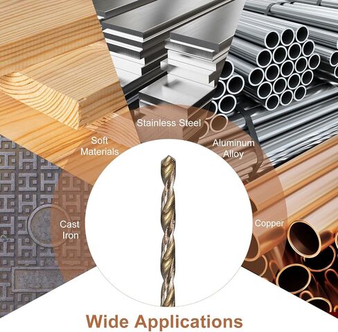 HARFINGTON 1pcs M35 Cobalt Twist Drill Bit 12.7mm(1/2") Dia High-Speed Steel Metric Drill Bit with Titanium Coating for Drilling Hard Metals, Stainless Steel, Alloy Steel, Cast Iron in Kuwait