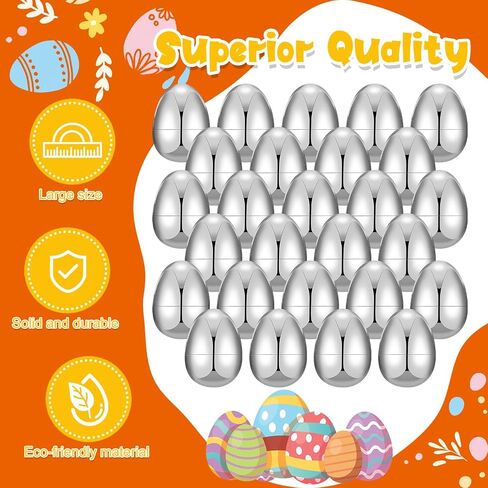 48 PCS Easter Eggs Metallic 2.28 × 1.65 بوصة بيض فارغ قابلة للملء بيض عيد الفصح الفارغ الفارغ من عيد الفصح لصالح عيد الفصح عيد الفصح (الأزرق) in Kuwait