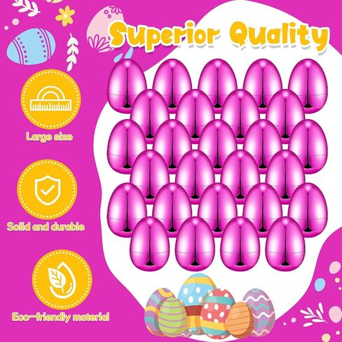 48 PCS Easter Eggs Metallic 2.28 × 1.65 بوصة بيض فارغ قابلة للملء بيض عيد الفصح الفارغ الفارغ من عيد الفصح لصالح عيد الفصح عيد الفصح (الأزرق) in Kuwait