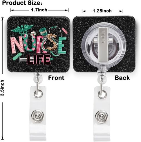 Funny Badge Reel Gift for Nurse, Retractable Badge Reel Gift for Nurse, Badge Accessories for Nurse, Interchangeable ID Badge Holder with Funny Quotes,3.5 x 1.6 inches, HW11 in Saudi Arabia
