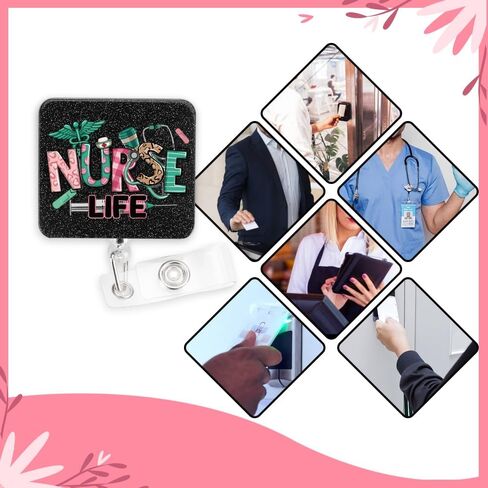 Funny Badge Reel Gift for Nurse, Retractable Badge Reel Gift for Nurse, Badge Accessories for Nurse, Interchangeable ID Badge Holder with Funny Quotes,3.5 x 1.6 inches, HW11 in Saudi Arabia